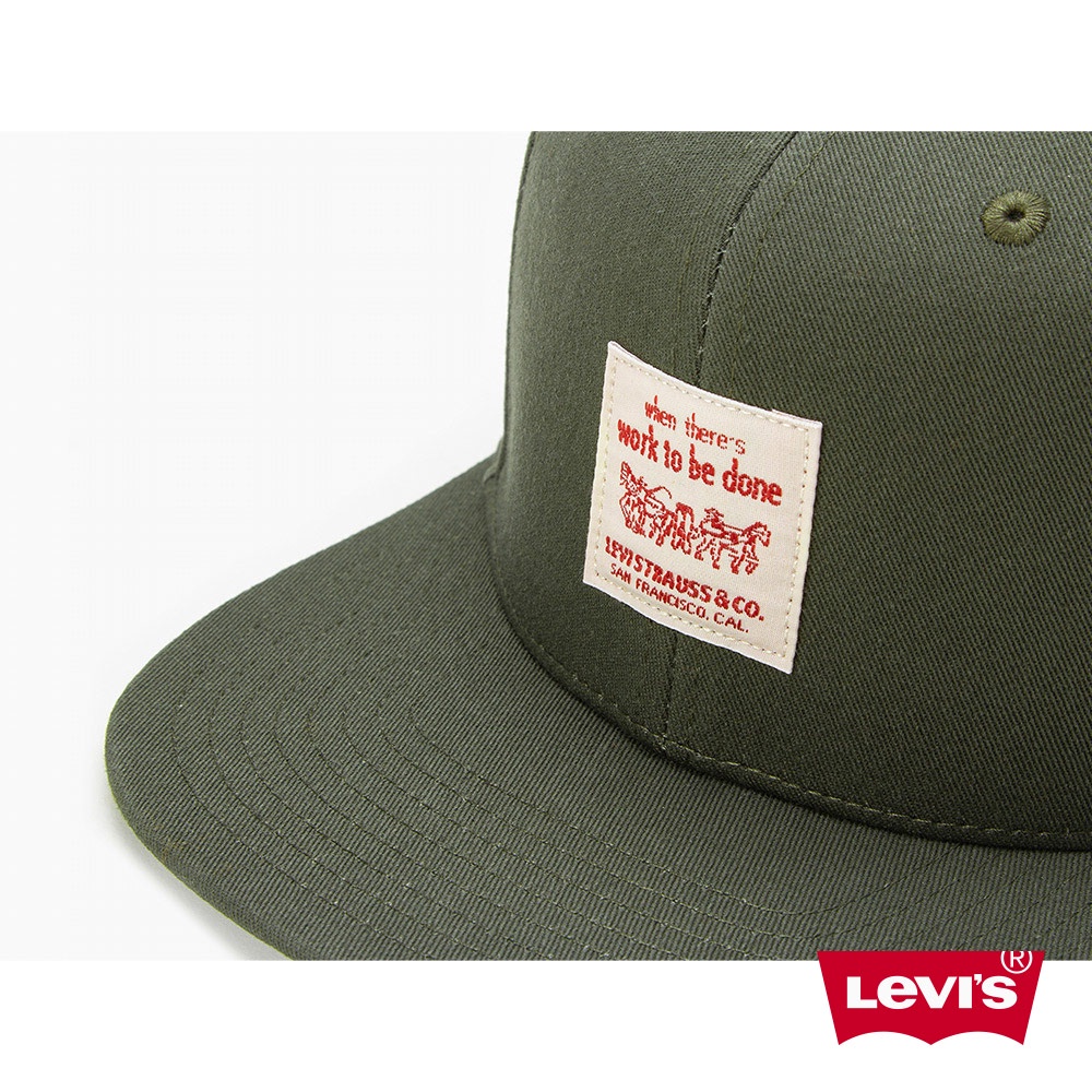 Levis 可調式排釦棒球帽 / 質感刺繡布標 叢林綠 男女 D7820-0001 人氣新品