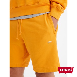 Levis Gold Tab金標系列 重磅抽繩棉短褲 精工刺繡Logo 芥末黃 男 A3779-0005 熱賣單品