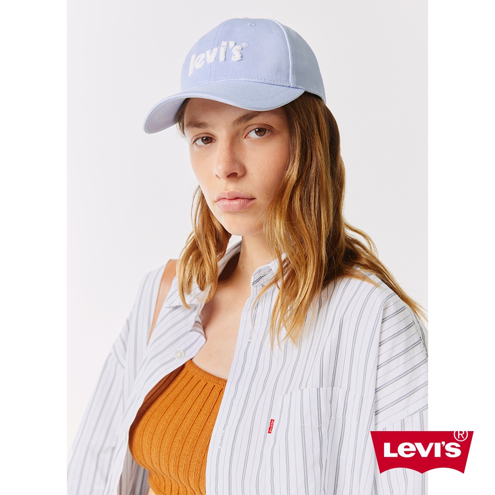 Levis 可調式環扣棒球帽 / 異材質Logo布章 淺藍 男女 D6642-0001 熱賣單品