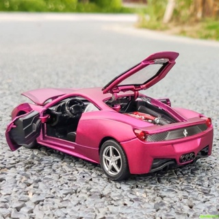汽車模型 兒童玩具 仿真汽車 玩具車 車模擺件 模型車法拉利458模型仿真合金跑車奧迪R8金屬模型車兒童男孩玩具小汽車