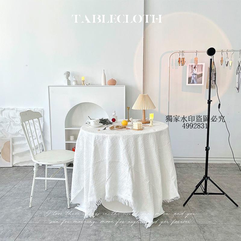 桌布💕 拍照背景布ins網紅道具米白色立體花紋沙發桌布攝影裝飾蛋糕美食
