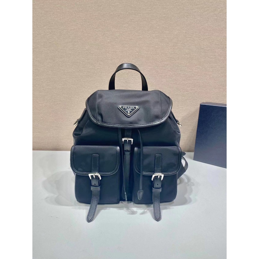 二手精品 PRADA Vintage 尼龍 黑色 降落傘 雙肩包 後背包