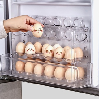 台灣出貨🔥新款雞蛋收納盒冰箱側門收納盒翻轉雞蛋盒高透家用食品級冰箱收納盒 多功能收納盒 廚房收納架🔥