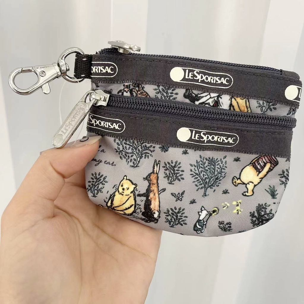 全新品 LeS portsac 3394 Disney 小熊維尼 迷你拉鏈掛鉤包收納包鑰匙包證件包零錢包耳機包卡包配件包