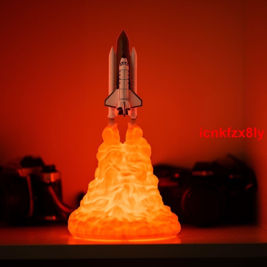 清倉好物⋆3D打印火箭小夜燈創意桌面擺件led火箭月球小夜燈新奇特生日禮物直銷款.