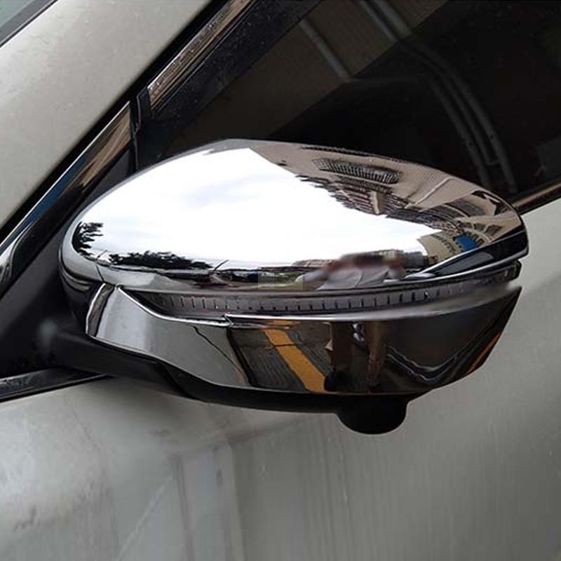 適用於 NISSAN XTRAIL 2014-2023 鍍鉻銀色汽車後視鏡蓋飾條,X-TRAIL T32 後視鏡