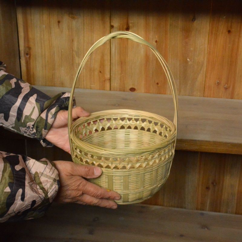 小提籃裝飾花籃竹編製品手工編織竹青點心籃埰摘籃傢用草莓籃弔籃