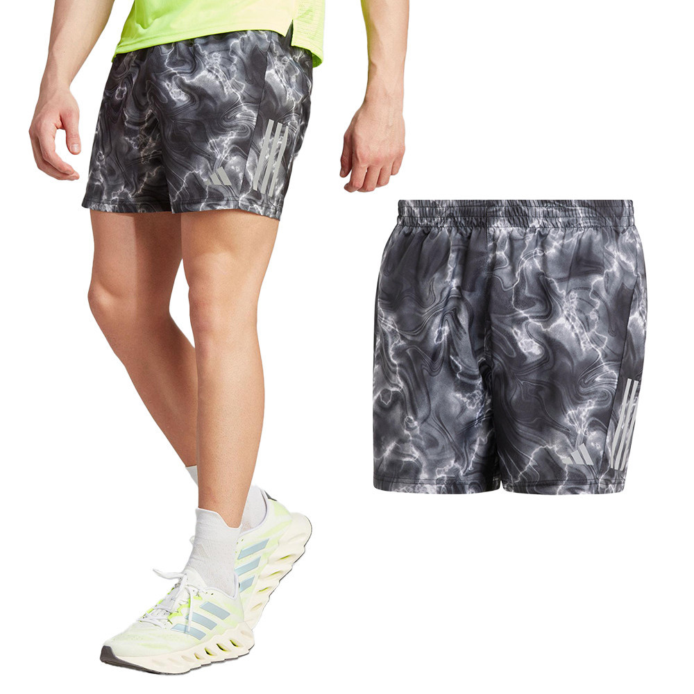 Adidas OTR Short AOP 男 灰色 反光 吸濕 排汗 反光 吸濕 排汗 運動 短褲 IB6395