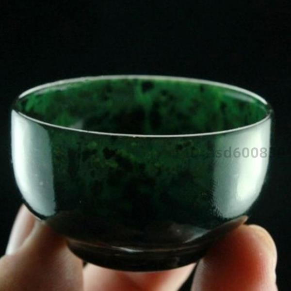 (好物ag7X) 玉石酒杯天然養生墨玉茶杯藥王石50毫米口徑茶碗男女藥王石玉杯子