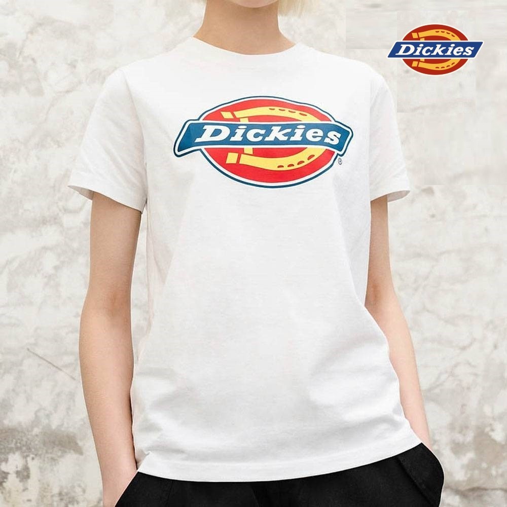Dickies女款白色純棉Logo印花短袖T恤|DK008816C4D