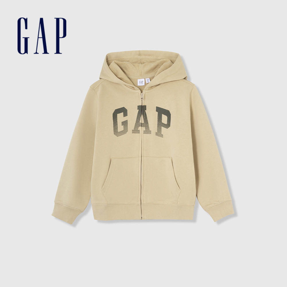 Gap 男童裝 Logo連帽外套-卡其色(429331)
