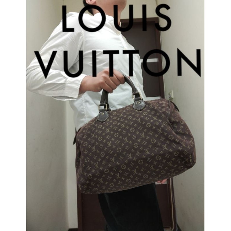 ㊣✨Louis Vuitton✨路易威登 LV SPEEDY 30 經典 老花 丹寧布 波士頓包 手提包/二手精品