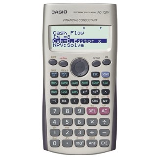 CASIO 計算機 FC-100V原 基本型，具有基本函數計算/單/複利計算/能價格/成本/利潤計算/投資評估等功