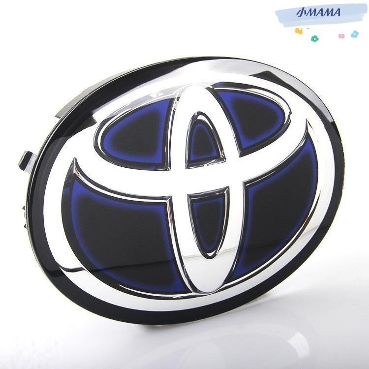 M~A TOYOTA前標後標 方向盤標貼logo 適用豐田改裝中網車標誌 混合動力HYBRID尾標頭標 -藍色