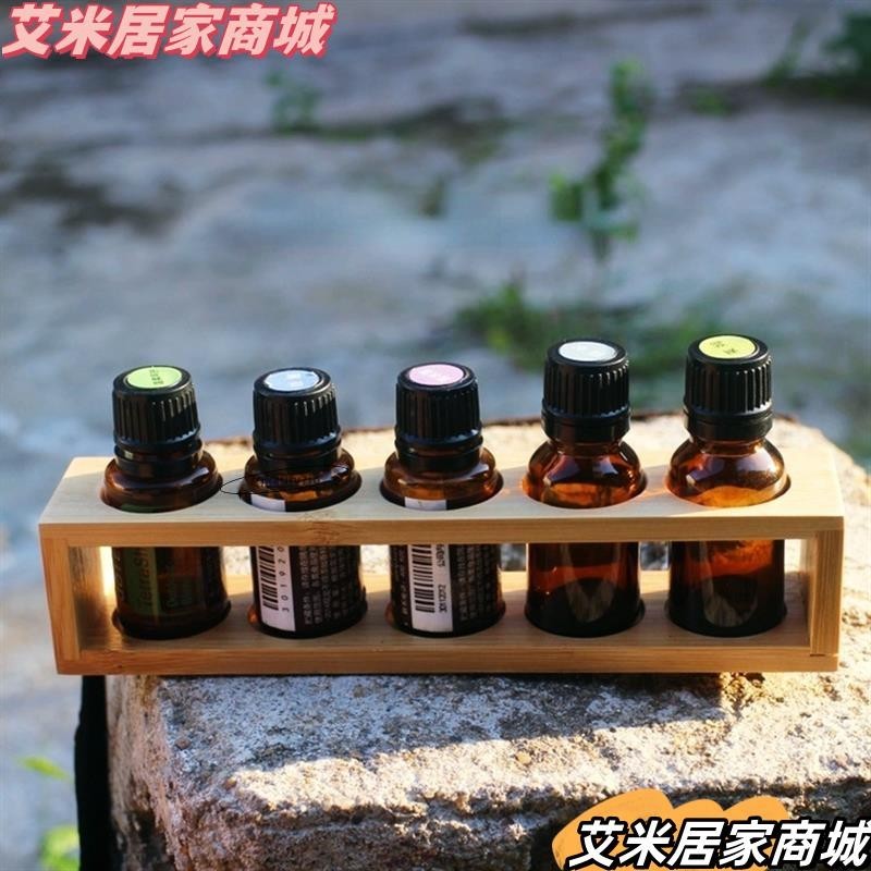 台灣熱銷6孔竹木精油瓶展示架多特瑞15ml收納架xja523
