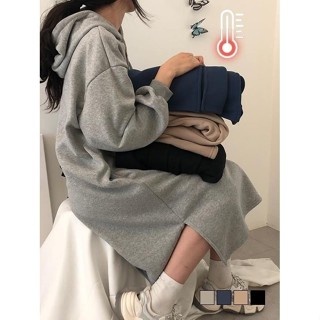 【Codibook】韓國 gifteabox 超舒服內刷毛連帽長洋裝［預購］及膝洋裝 女裝