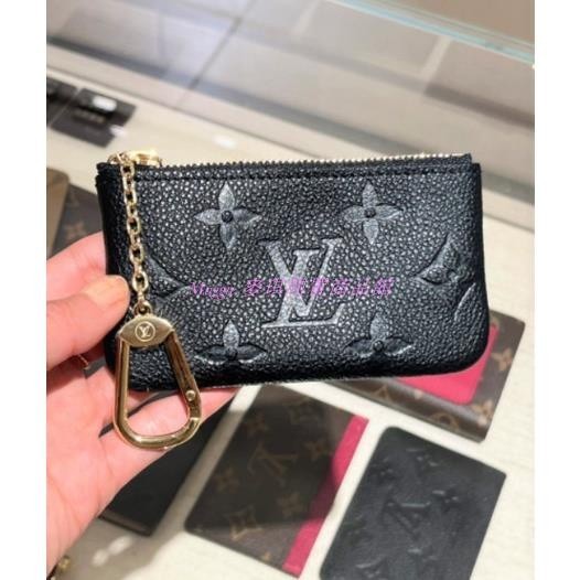 LV 路易威登 POCHETTE CLÉSM80879經典 黑色 壓紋 拉鏈 零錢包 皮夾 短夾 鑰匙包