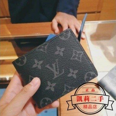 【二手】 LV 經典花紋 雙折 短夾 對開8卡 男夾 M62294 現貨