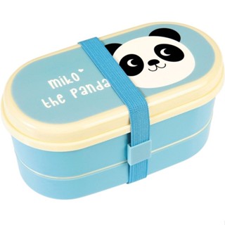 原廠正品 台灣現貨 英國《Rex LONDON》餐具+雙層兒童便當盒(熊貓) | 環保餐盒 保鮮盒 午餐盒 飯盒