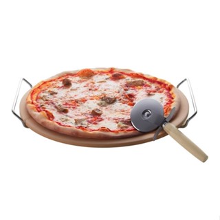 台灣現貨 義大利《EXCELSA》披薩刀+12吋石板披薩烤盤 | Pizza 比薩 圓形烤盤