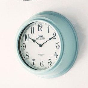 台灣現貨 英國《KitchenCraft》復古掛鐘(藍) | 壁掛時鐘