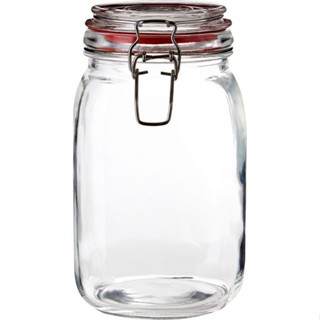 台灣現貨 英國《Premier》扣式玻璃密封罐(紅1.5L) | 保鮮罐 咖啡罐 收納罐 零食罐 儲物罐