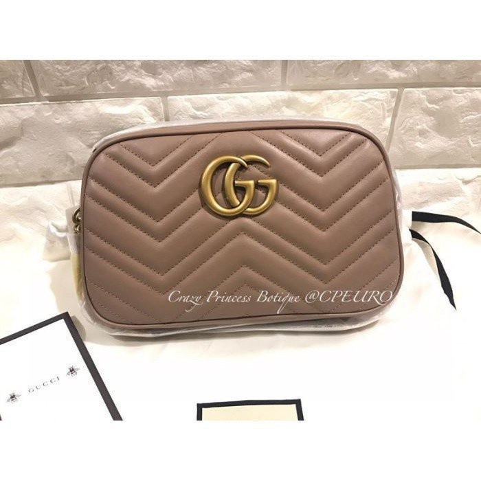 二手真品 GUCCI GG Marmont matelassé 新款 447632 相機包 小款24CM yhco