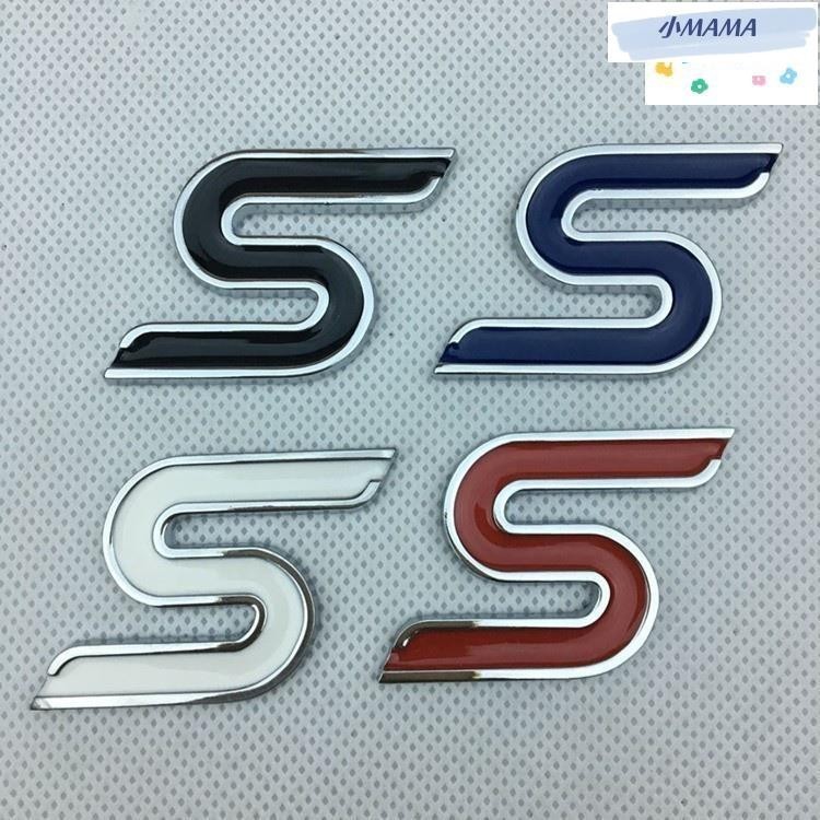 M~A 適用於福特S標 改裝專用車標 金屬車貼車身貼尾標 紅色白色黑色藍色