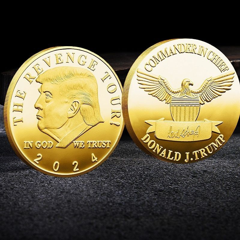 ✨世界各國紀念幣✨古錢幣收藏❤創意美國總統川普紀念幣特朗普Trump金銀色外國紀念章熱銷工藝品防製做舊收藏品