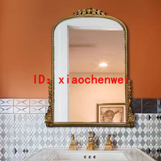 衛浴傢俱 低價 免運法式復古輕奢拱形歐式衛浴室鏡掛鏡子衛生間梳妝化妝鏡雕花裝飾鏡