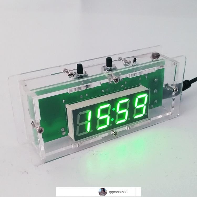 【琪琪優選】電子時鐘套件 C51單片機光控溫度數字 LED電子鐘DIY製作散件-qqmark588-