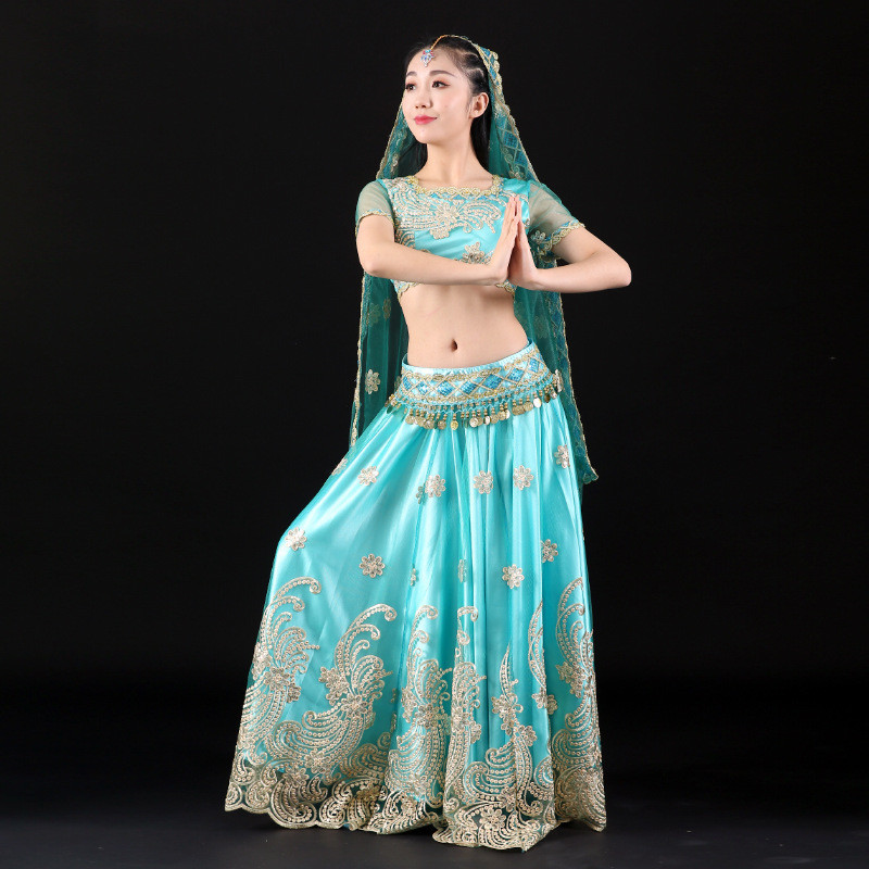 歐美肚皮舞服裝印度紗麗女服裝民族風舞蹈服明制大擺裙表演服成人