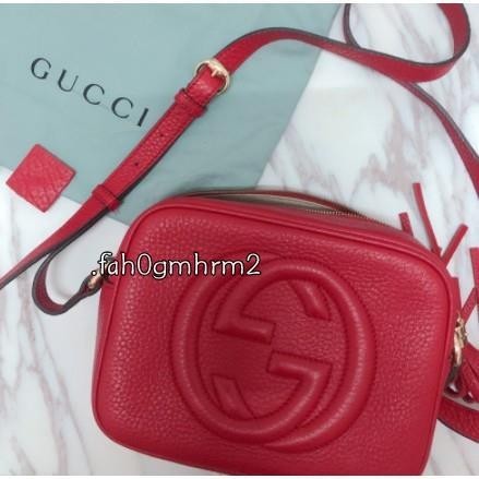 二手現貨 Gucci 308364 soho Disco bag 浮雕G流蘇斜背包 相機包 紅色 免運
