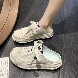 💕洋洋洋鞋店💕厚底半拖鞋 懶人鞋 穆勒鞋 包頭半拖鞋女夏外穿 新款網紅百搭無後跟懶人厚底增高休閒拖鞋 包頭拖鞋 外出拖鞋
