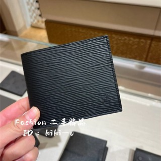 Fashion ღ二手精品 LV 路易威登 Marco M62289 黑色EPI水波紋對開零錢袋短夾 現貨實拍