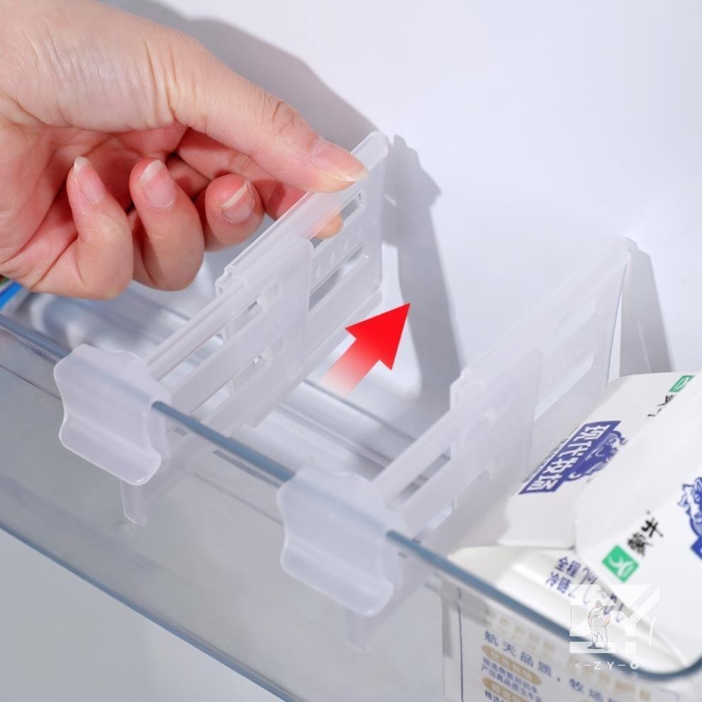 分格片 分格夾 分類卡扣 冰箱內側門伸缩分格片 防傾倒 分層隔板 分類卡扣式 塑膠分格夾