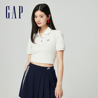 Gap 女裝 Logo短袖POLO衫-米白色(890005)