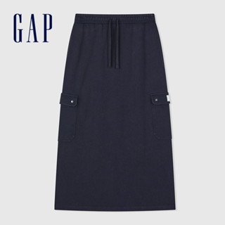 Gap 女裝 抽繩鬆緊長裙-藏藍色(892061)