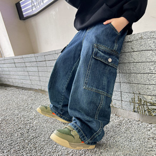 💕洋洋兒童店💕 男童春秋長褲 兒童長褲 男童褲子春秋款 新款兒童春裝工裝牛仔褲中大童春季長褲帥氣潮 男童牛仔褲 男孩褲子