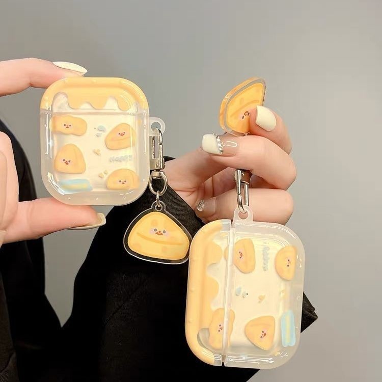 ins奶油黃色芝士適用airpods pro耳機保護套airpods2蘋果3代藍牙 air 保護殼 保護套 新款 創意