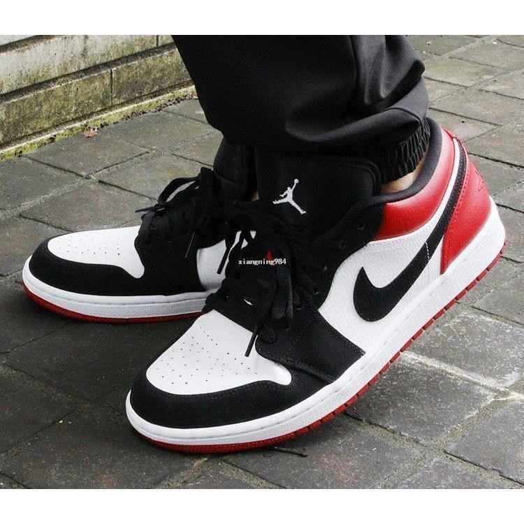 Nike Air Jordan 1 Low Black Toe 黑紅白低幫運動籃球鞋 553558-116