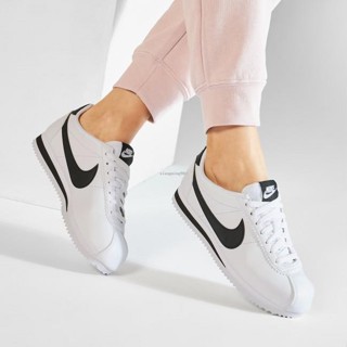 Nike Classic Cortez 阿甘 皮革 荔枝皮 白黑 百搭運動鞋807471-101