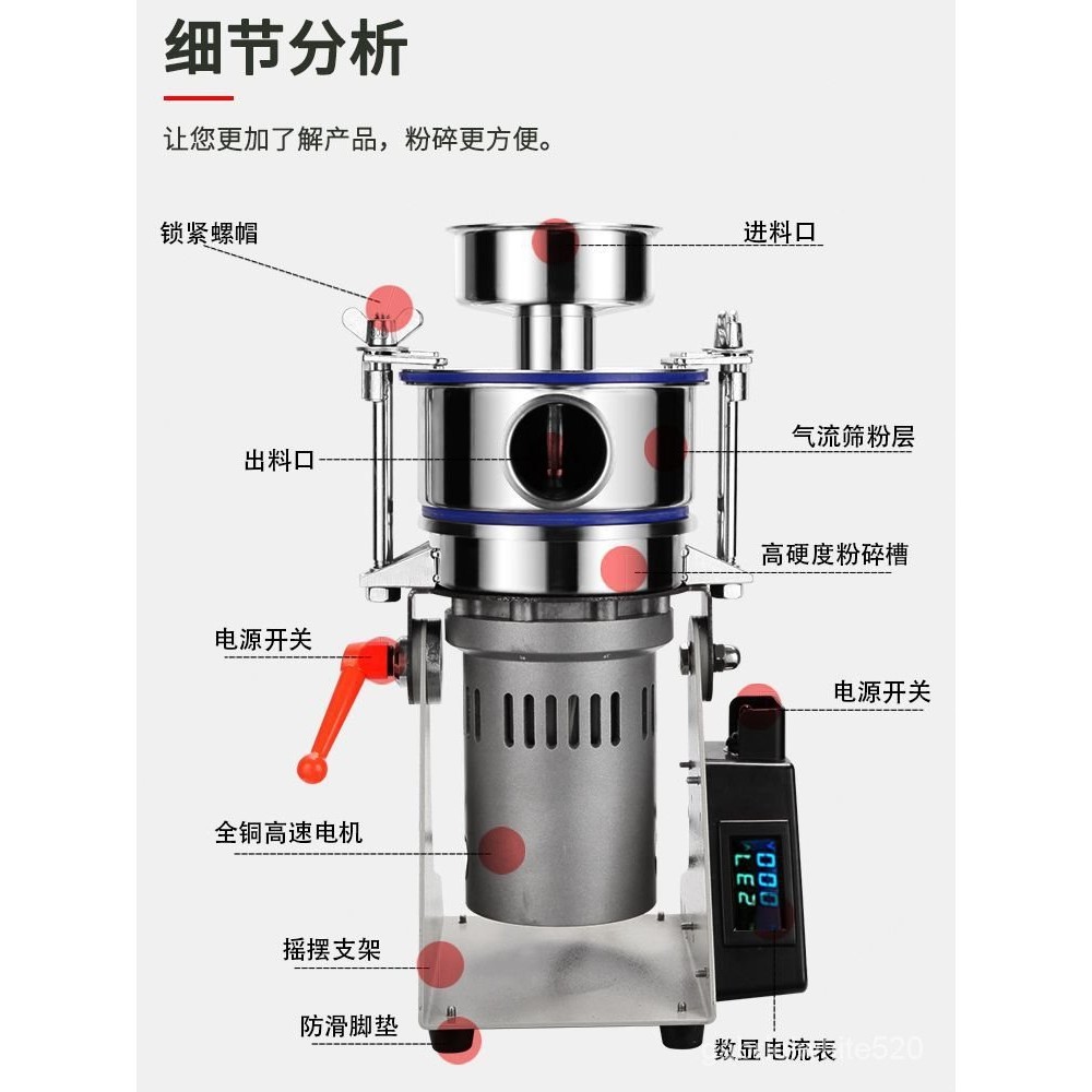 【開業大吉8】磨粉機 氣流式超微粉碎機 中藥打粉機 超細研磨機 珍珠磨粉機麵膜粉碎