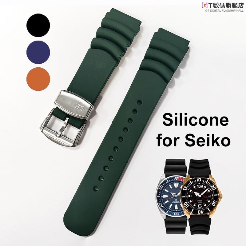 GT-SEIKO 20 毫米 22 毫米矽膠錶帶適用於精工 Prospex SKX007 SKX009 SPR009 錶