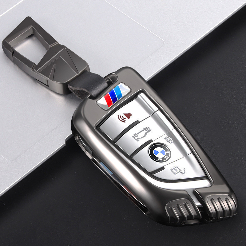 m5折熱銷寶馬金屬鑰匙套 BMW3系 5系 刀鋒20款325li 新530 525 x2 x3 x5 汽車鑰匙遙控