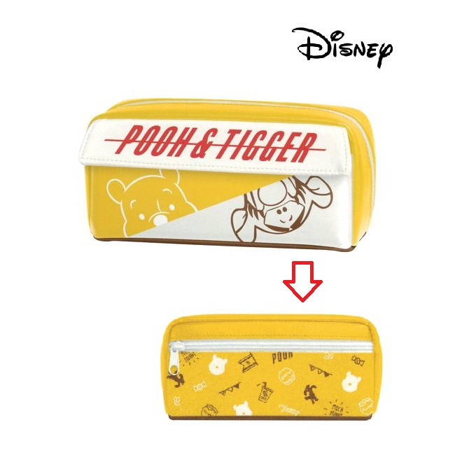風和屋💖日本正版 迪士尼 小熊維尼 筆袋 維尼 跳跳虎 筆盒 化妝包 收納包 萬用包 B24
