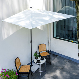 網紅遮陽傘高度可調 戶外半邊傘白色 太陽傘庭院傘花園露臺花圃傘