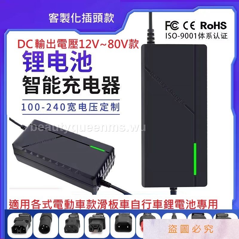 全世界&amp;）各式專用鋰電池12V/21V/24V/36V/48V/60V/72V充電器110V~220V輸入.