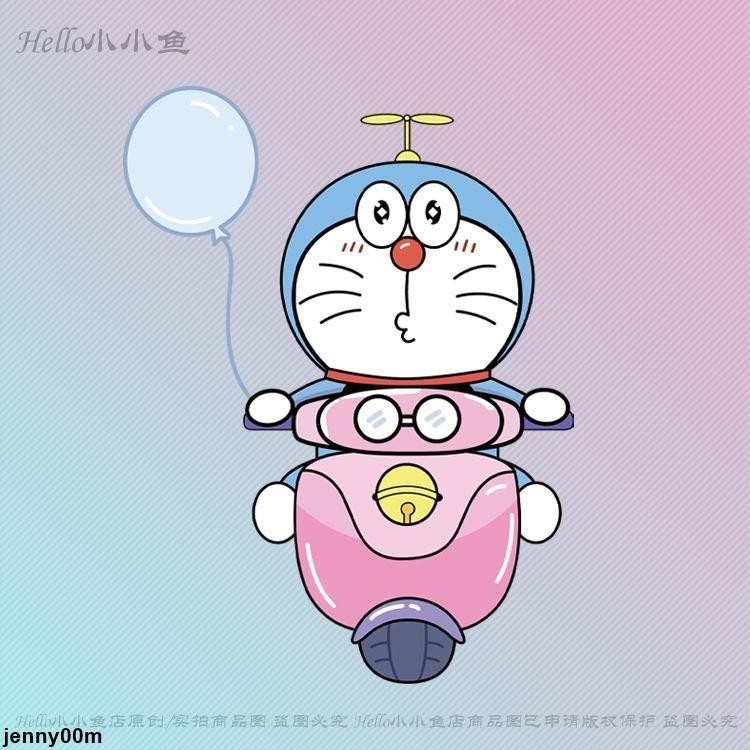 新款貼紙✨ 可愛哆啦A夢騎摩托電動車貼機器貓動漫創意頭盔汽車劃痕遮擋貼紙