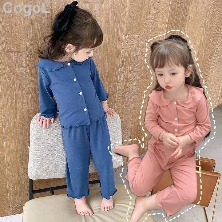 兒童 睡衣 超柔軟 居家服 女童 套裝 韓國 棉質 薄 長袖 睡衣 儿童睡衣 韩国